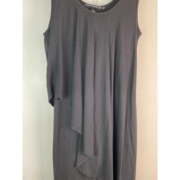 Uniqlo X Costello Tagliapietra Size XS Black Sleeveless Ruffle Jersey Dress * - Picture 2 of 6